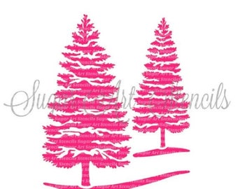 Pine tree stencil | Etsy