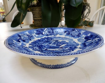 Wedgwood Transferware Pedestal Plate Bowl
