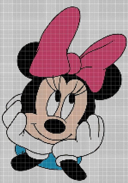 Minnie Mouse head cross stitch