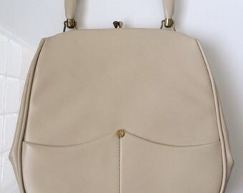 Vintage White/Cream Top-Clasp Markay 1960's Bag - Retro Classic Pinup Style