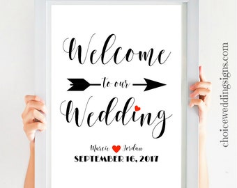 Welcome Wedding Sign Large Wedding Decor Welcome To Our Wedding Printable Available In All Sizes And Colors! - SKU: CWS305_1522C