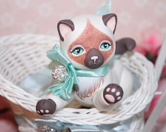 OOAK Bjd art doll. Bjd cat . Art bjd animal handmade . Pet for bjd. miniature bjd doll