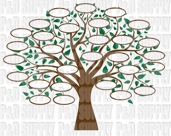 Family Tree 29 SVG, DXF Digital cut file for cricut or Silhouette svg, dxf - 29 Circles for Family Members