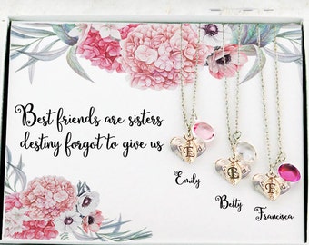 3 best friend necklaces Personalized best friend gift Unique gifts for Best friend necklaces for 3 Best friend birthday gift 3 best friends