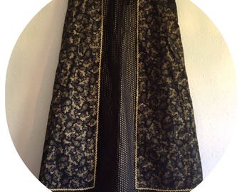 Vintage 70's Black & Gold Maxi Skirt Size 10