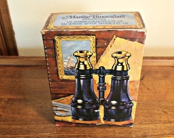 Vintage 1973 Avon Marine Binoculars Decanters in Original Box