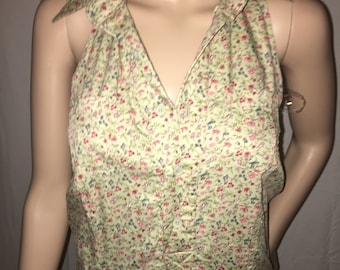 Vintage 70's Flower 100% Cotton Shirt/Dress. Size: Small