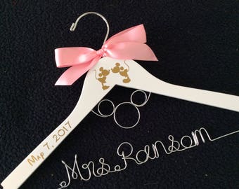 Mickey Mouse Hanger, Disney hanger, Disney Wedding Hanger, Disney themed wedding, Bridesmaid Hangr, wedding shower gift