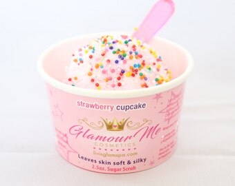 Sugar Scrub - Ice Cream Sugar Scrub Sundae - Whipped Body Scrub- Strawberry Scrub - Birthday Cake Scrub - Vegan Scrub- Handmade Body Scrub