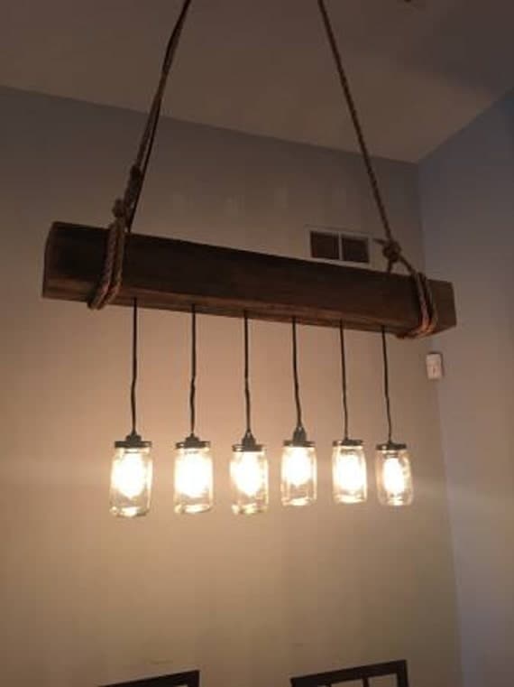 Reclaimed Wood Beam Light Fixture
