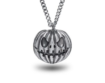 Items similar to Frankenstein necklace in black stainless steel ...