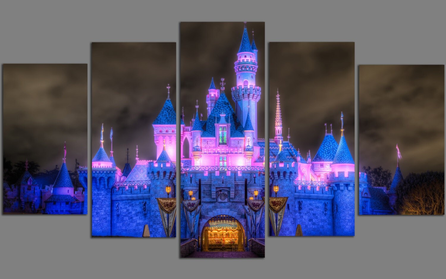 Sleeping Beauty Castle Art Canvas Print by CharmOfCanvasArt