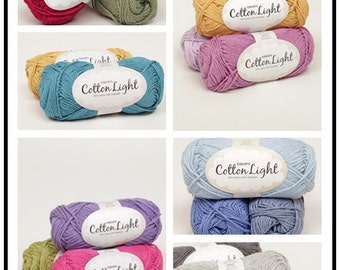Garnstudio DROPS Cotton Light DK yarn(8ply) 50g, summer yarn, 50%Cotton Yarn, soft cotton yarn