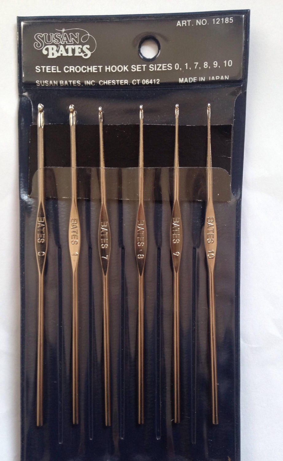 Susan Bates vintage stainless steel crochet hook set