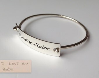 Signature bracelet / Actual handwriting bracelet / Personalized Handwriting Bracelet / Name bracelet / Silver bracelet