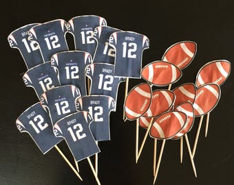 New England Patriots Tom Brady Jersey Cupcake Topper 20ct