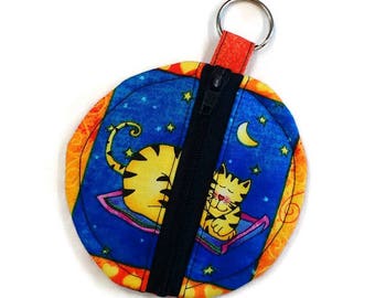 Cat earbud pouch, cat coin purse, cat chapstick holder, cat earphone holder, lip balm cosy, cat bag, small gift for cat lover
