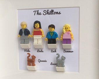 LEGO® Family Customised Personalised Minifigures Frame, LEGO® Birthday Gift For Him, Gift for Christmas, Weddings, Anniversaries