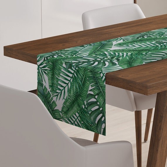 Palm Leaf Table Runner Palm Leaf Decor Gift by wfrancislinen
