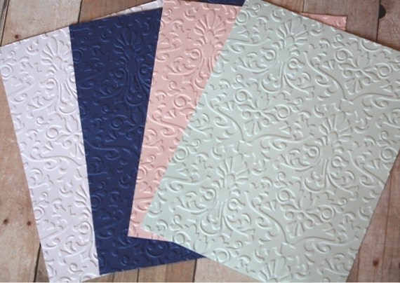 Damask Embossed Cardstock/ Damask Cardstock/ Embossed paper/