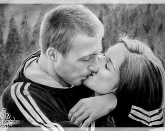 Custom Couple Portrait, Custom Portrait, Couple Portrait, Pencil Portrait, Graphite Portrait, Love Portrait, Personalize Portrait, Portrait