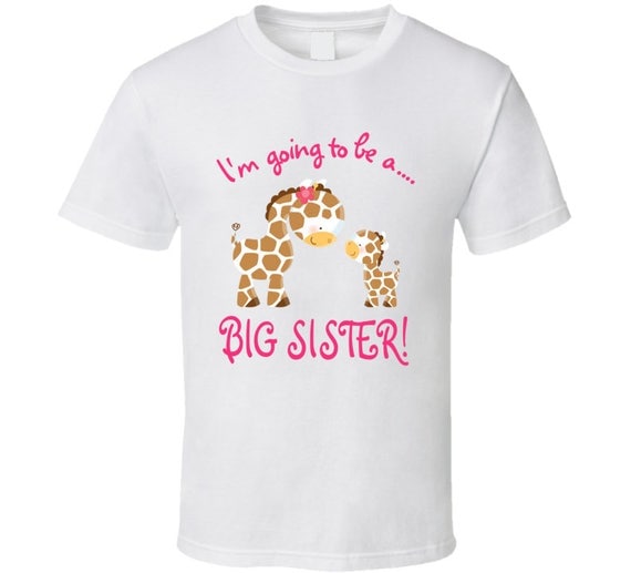 Cute Funky Giraffes Big Sister T-shirt,big Sister Pink Giraffes Baby,big Sister T-shirt