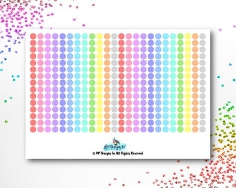 Transparent Rainbow Dots Planner Stickers | ECLP | Happy Planner | Recollections Planner | Planner Stickers