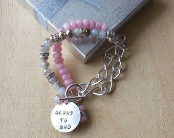 Jade bracelet,Two strand bracelet,925 sterling silver bracelet,Gemstone bracelet,Charm bracelet,Infinity bracelet,Hand stamped bracelet