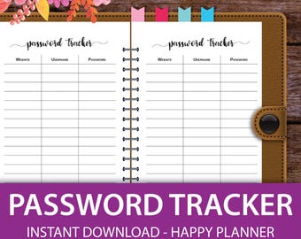 Password Notebook Planner, Wifi Password Journal Pages, Password Book, Password Organizer, Happy Planner Mini Insert, Happy Planner
