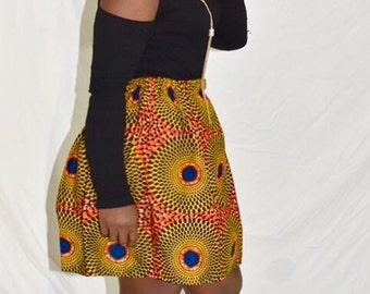 Ankara Elastic Ankara skirt,African Clothing,Head Wrap,Ankara Short Skirt, Kitenge Mini Skirt, African Clothing, Women's Clothing,Long Skirt