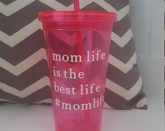 Mom life tumbler with lid. #mothersday