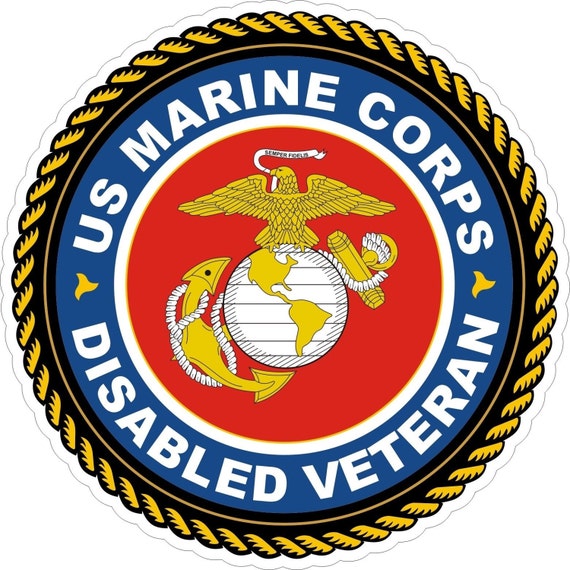 United States Marine Corps Disabled Veteran Vinyl Decal Car