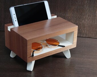 charging station, Christmas in July, desk accessories, Anniversary womens gift, ipad iphone stand mens gift docking station desk organizer