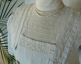 1908 Off-white Day Dress, antique Dress, antique Gown, Edwardian Dress