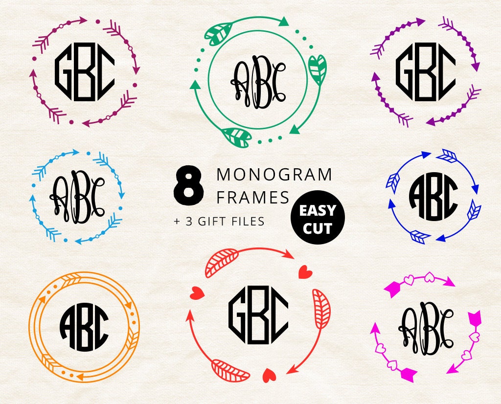 Download ARROW MONOGRAM frame svg cut files download circle Arrow frame