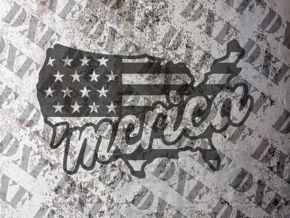 USA Flag Map 'Merica dxf file-svg file-cnc file-cut