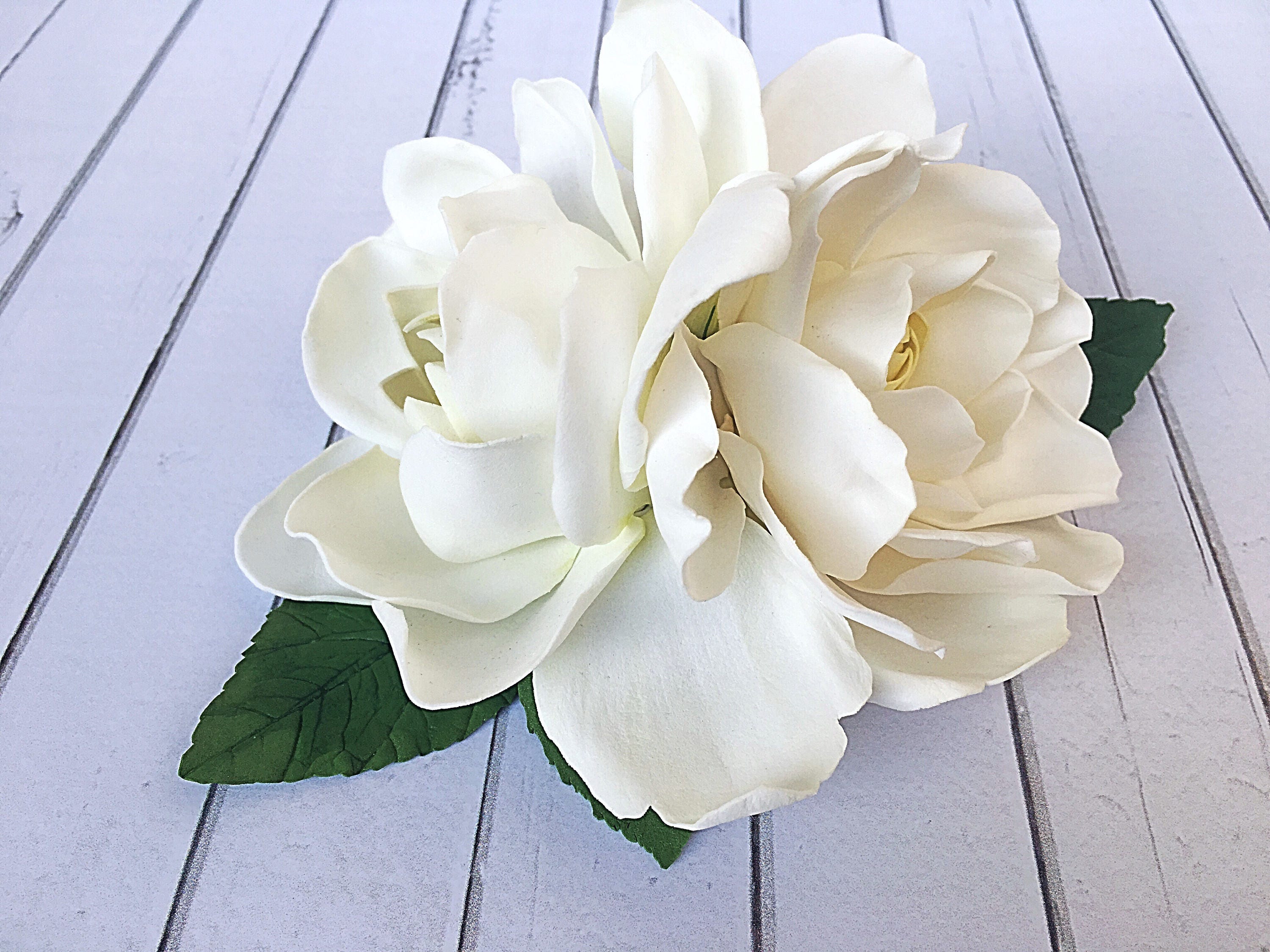 Large flower  Hair  Gardenia  Bridal hair  clip Flower  wedding