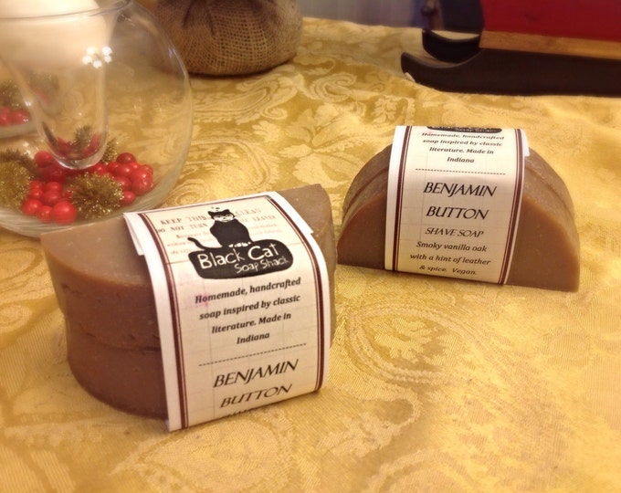 Benjamin Button Shave Soap - Book Soap, Handmade Soap, Natural Soap, Cold Process Soap, Handcrafted Soap