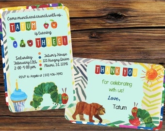 The Very Hungry Caterpillar Birthday Invitation