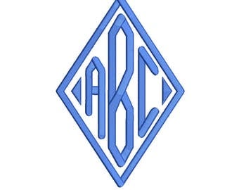 Diamond Monogram Embroidery Font 4 Size Font Machine Embroidery Font Instant Download 9 Formats Embroidery Pattern PES and BX