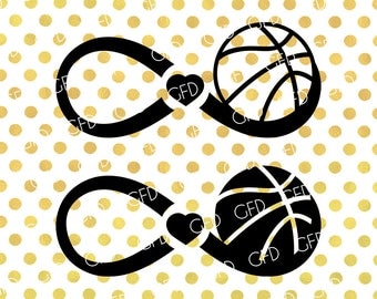 Basketball Infinity Frame SVG, Basketball Love SVG, Basketball Monogram SVG, Basketball Cut File, Instant Download, Svg, Dxf, Jpg, Eps, Png