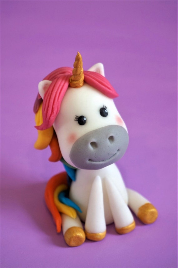 Fondant unicorn cake topper horse cake topper rainbow 