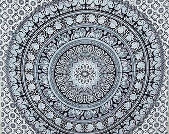 Free Shipping!!! Twin Black And White Tapestries Indian Dorm Decor