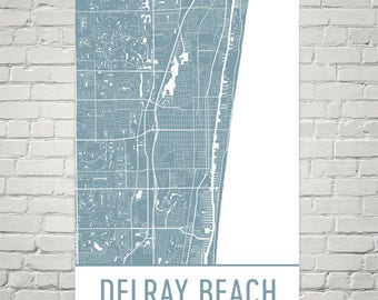 Delray Beach Map, Delray Beach Art, Delray Beach Print, Delray Beach FL Poster, Coastal Decor, Coastal Wall Art, Coastal Wall Decor, Beach