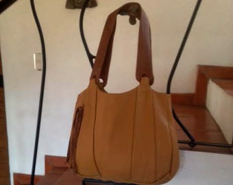 Mustard Yellow Leather Hobo Bag