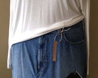 Upcycled Denim - Jean Skirt - Size 18/20