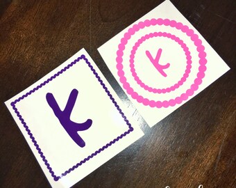 Initial Decal, Personalized Decal, Yeti Monogram, Yeti Initial Decal, Phone Monogram Sticker, Vinyl Monogram Decal