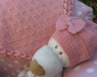 Merino wool blanket, pure wool blanket, merino wool plaid, baby gift, girl plaid, knitted merino blanket, pink blanket, baby cover, baby set
