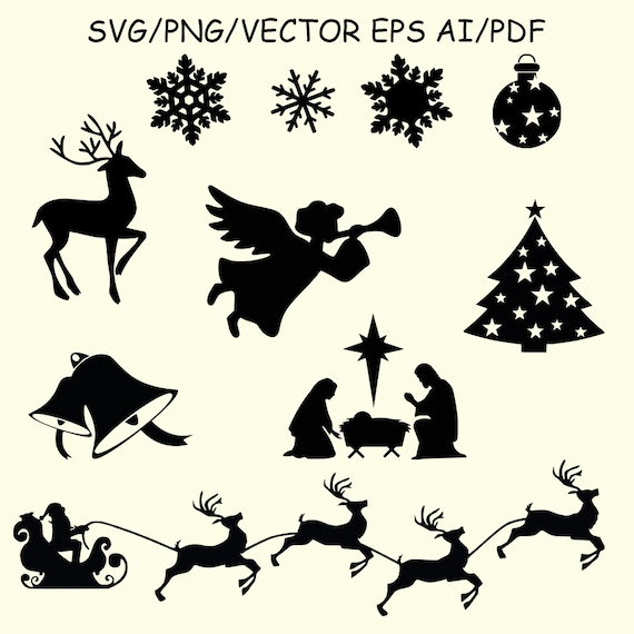 SVG Weihnachten Silhouette Weihnachten von SvgVectorClipartShop