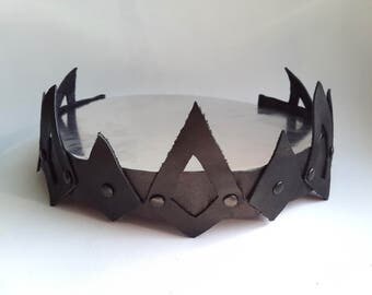 Leather crown, viking crown, medieval crown, leather Headpiece Medieval Circlet, Goth crown, rock crown, black crown, biker jewelry